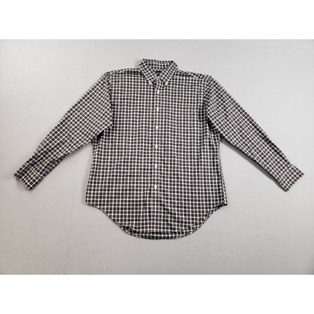 Lauren Ralph Lauren Men Dress Shirt 16.5 Blue Plaid Classic Fit Button Down City